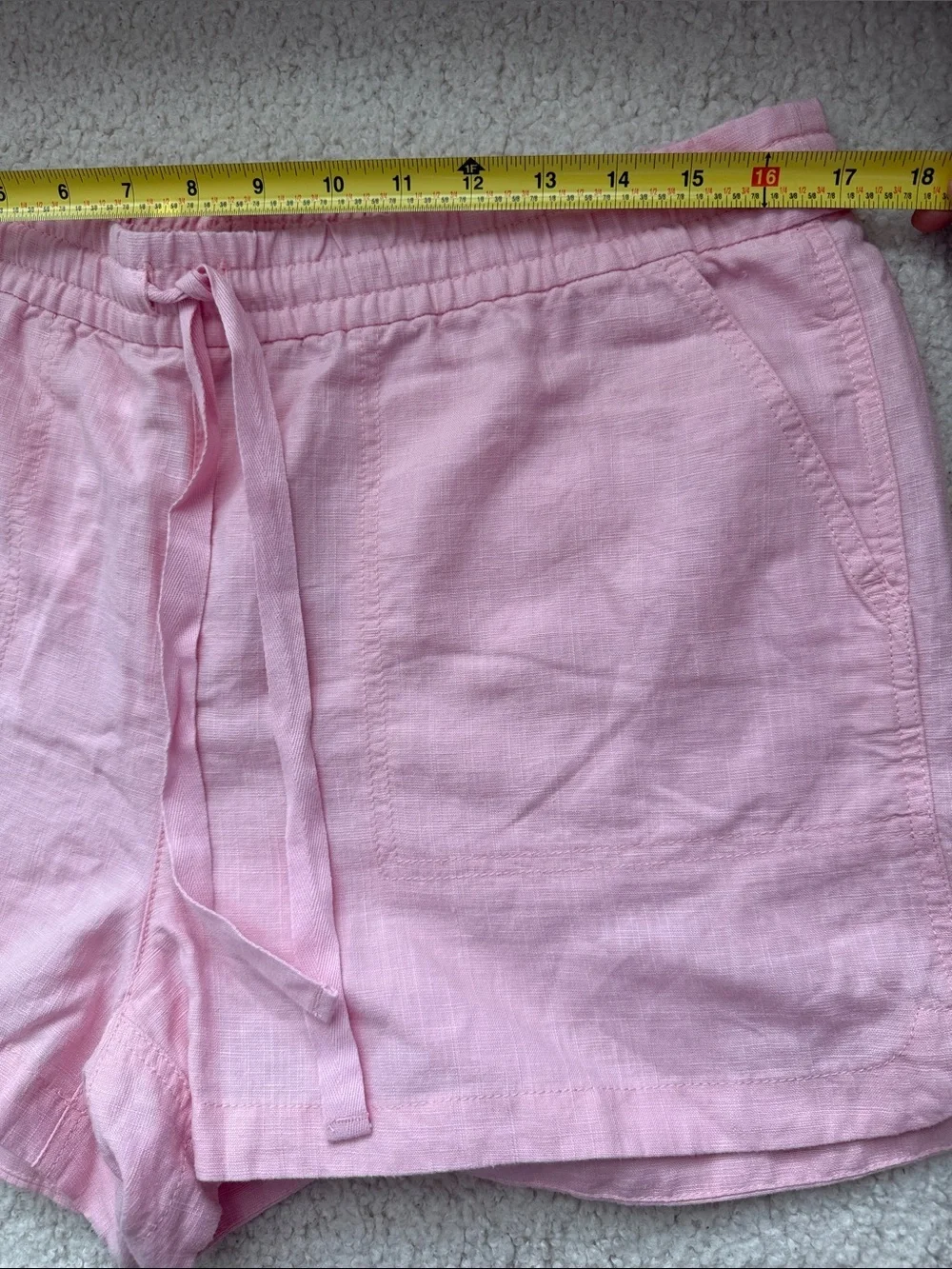 J Crew Pink Linen Blend Drawstring Shorts Size L